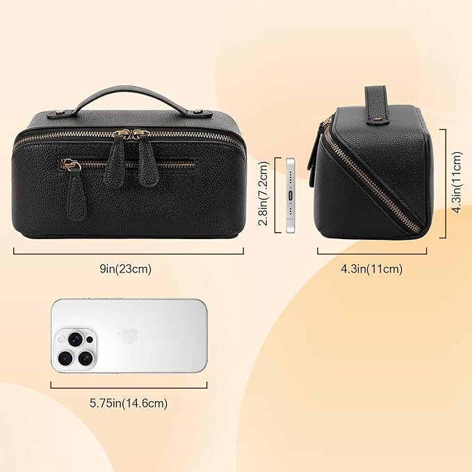 Camera Sling Bag, Waterproof PU Leather Crossbody Camera Bag for DSLR/SLR/Mirrorless, Small Shockproof Case with Removable Dividers for Photographers (Black Tech Pouch 2L)