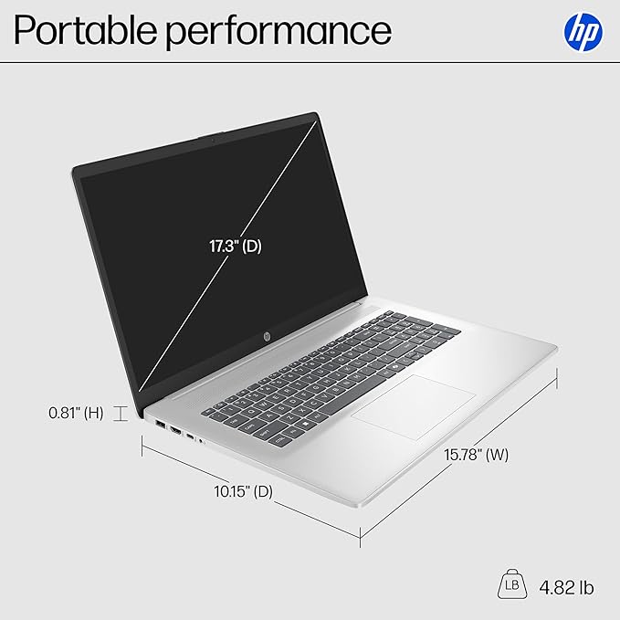 HP 2025 17.3 Touchscreen Laptop Computer, 17.3" 250 nits Anti-Glare Display, AMD Ryzen 5 (6-Core), 64GB RAM+2TB SSD, Windows 11 Pro, Fast Charge, AMD Radeon Graphics, Wi-Fi 6, w/Accessories