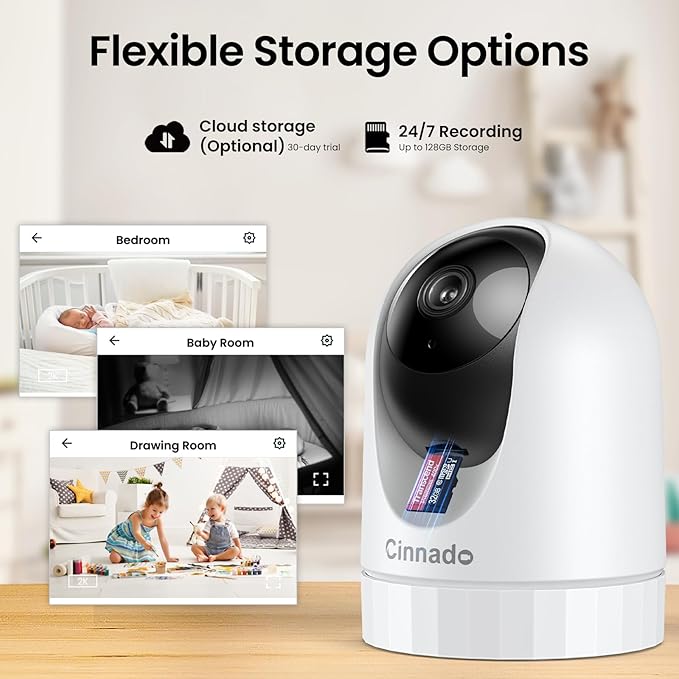5MP Security Camera Indoor-5G/2.4G Dual WiFi Cameras for Home Security with Audio and Video Ideal for Pet/Nanny/Baby Monitor, 360 Auto Tracking, SD/Cloud Storage, Support Alexa/Google Home, D1