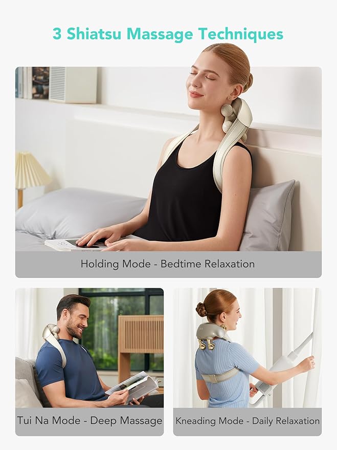 SKG Neck Massager for Pain Relief Deep Tissue 6D Kneading Cordless Shiatsu Neck and Shoulder Massager with Heat Electric Massage Gift Idea H7 Ultra