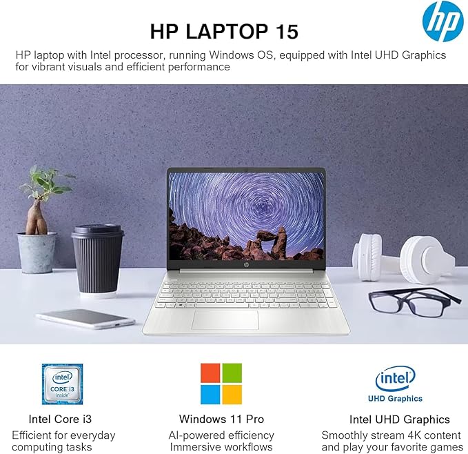 HP Flagship 15.6" HD Touchscreen Laptop Computer, 6-Core Intel i3 Processor, 64GB RAM, 2.5TB Storage (2TB SSD + 500GB Ext), Wi-Fi, Long Battery, HubxcelAccessory, Lifetime Office 2024, Win 11 Pro