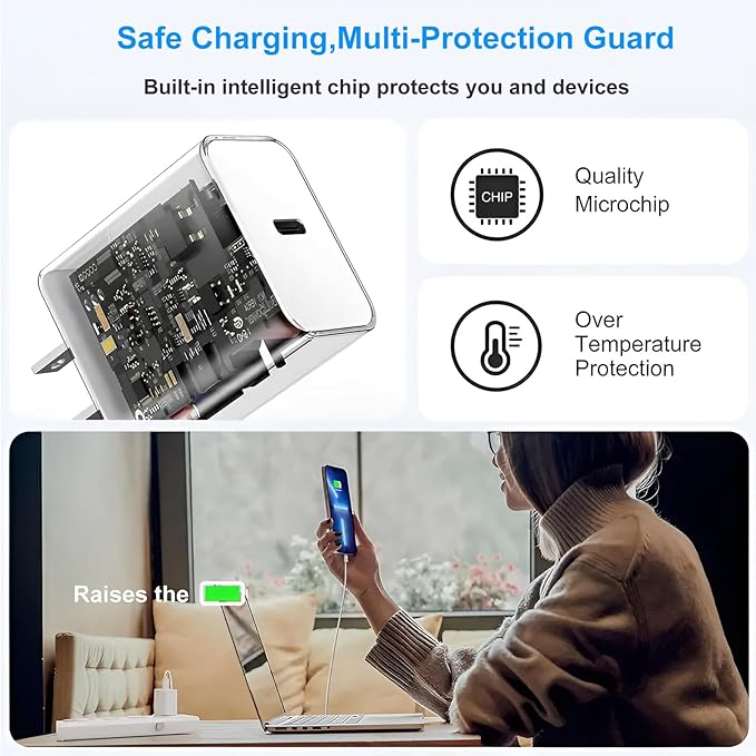 3Pack iPhone Fast Charger[Apple Mfi Certified],10FT iPhone Charger Fast Charging USB C to Lightning Cable with Type C Charger Block Fast Charging Adapter for iPhone 14 13 12 11 Pro Max X Xs Max 8Plus