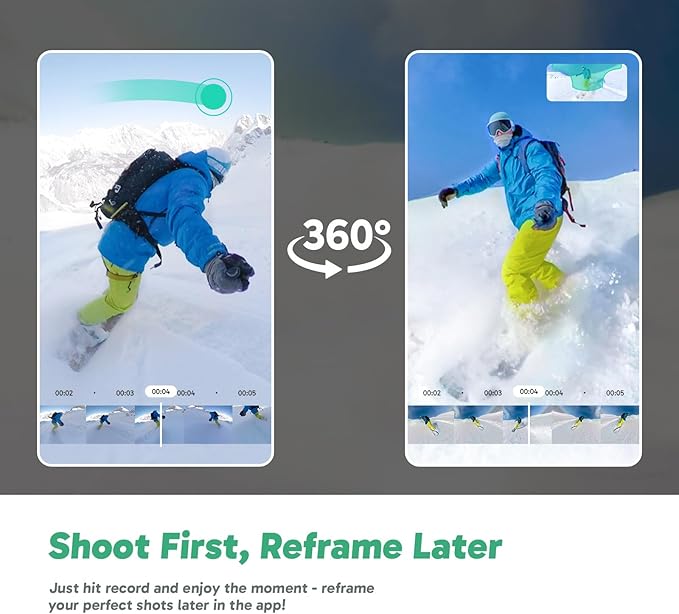 AKASO 360 Weatherproof 360° Action Camera - 5.7K 360 Video with 1/2" 48MP Sensors, 72MP 360 Photo, 360-SuperSmooth, Invisible Selfie Stick, 360° Horizon Lock, AI Tracking with 64GB MicroSD Card