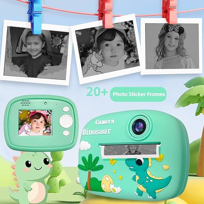 Kids Instant Digital Cameras for Boys and Girls, 1080P Video Digital Kids Camera That Print Photos with 32G Card,Portable Toddlers Camera Christmas Birthday Gifts Toys for Age 3-16 Years Old