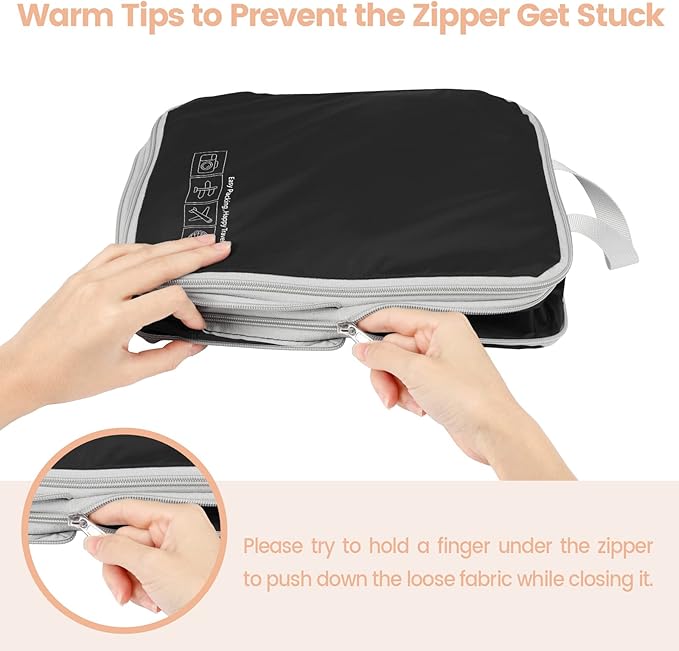 Cambond Compression Packing Cubes for Travel Women - Travel Bags Luggage Organizers Travel Essentials Compression Cubes for Travel Carry on Suitcases Organizer