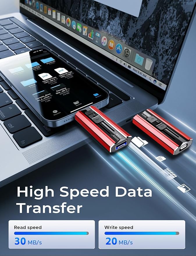 512GB Flash Drive Intended for iPhone iPad Android and Computers, 4 in 1 Photo Stick for Phone Memory Storage Easily Backup Photos Videos, Plug and Play, No Application Required (Red)