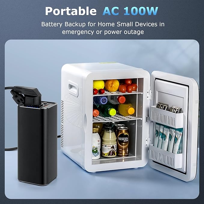 Portable Power Bank, 100W AC Outlet Laptop Charger, 98Wh/27000mAh High Capacity with 65W PD USB C Laptop Battery Bank, Backup Power Source for Business Travel and Outdoor Activities