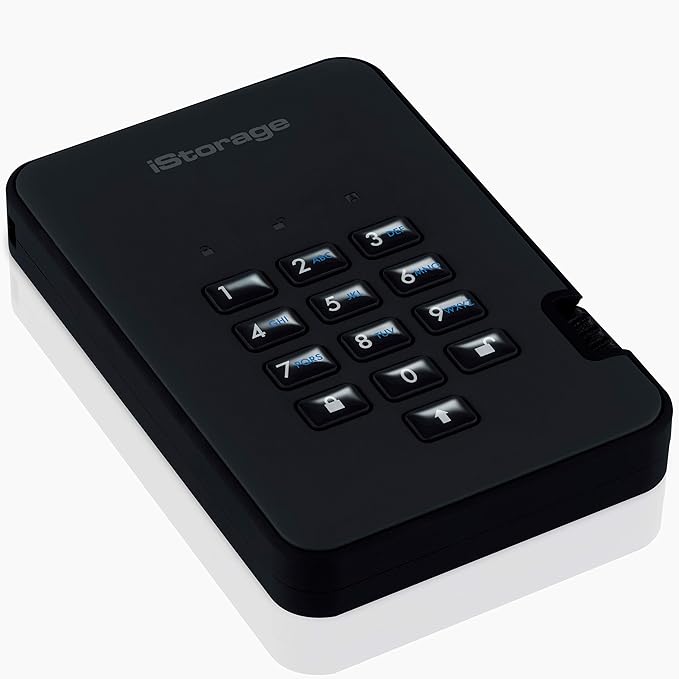 iStorage diskAshur2 SSD 256GB Black - Secure portable solid state drive - Password protected - Dust & water resistant - Hardware Encryption