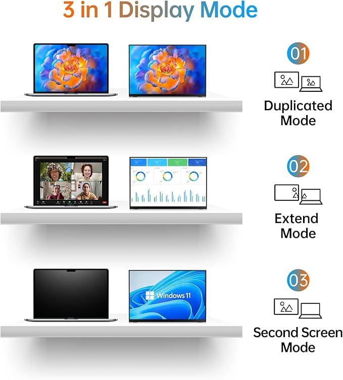 VILVA OLED Portable Monitor for Laptop - 13.3 1080P FHD Display USB-C HDMI Laptop Monitor with Cover and Speakers External/PC/Mac/Phone/Xbox Switch/PS4