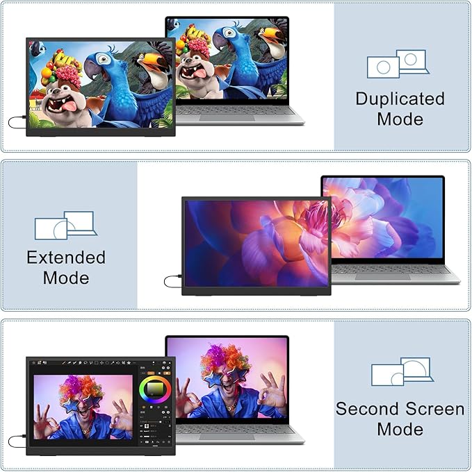 2.5K Portable Monitor 15.6inch UHD 2560 * 1680 for Laptop, 100% sRGB 500nits HDR IPS External Display w/Smart Cover & VESA Mount, USB-C HDMI Travel Second Screen for PC Mac Phone Xbox PS5