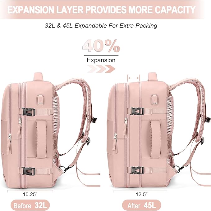 Carry On Backpack, 42L Flight Approved Travel Backpack for Men Women,Airline Approved Gym Backpack Waterproof Business Laptop Daypack Laptop Backpack,Casual Daypack for Business Weekend Hiking