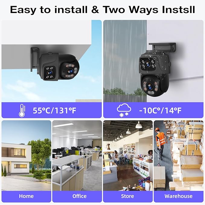 Fuers 4K POE Security Camera System with Auto-Tracking, 2pcs Wired 6MP PoE Cameras Home Surveillance Outdoor, Smart Detection, Spotlights & 2-Way Talk, 8 Channel NVR with 500G HDD for 24-7 Recording