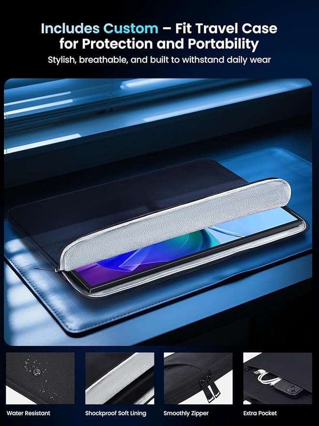 UPERFECT Portable Monitor 18.5 inch 120HZ 125% sRGB 1080P w/VESA & Stand, Large Portable Monitor FreeSync IPS HDR Gaming Display, HDMI USB C Travel Second Screen for Laptop MacBook