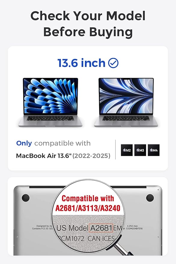 OTAO (2 Pack) Magnetic Privacy Screen for MacBook Air 13 Inch (2022-2025 M2/M3/M4), Removable Washable Reusable Matte Anti Glare Blue Light Protector Private Security Filter for 13.6" Mac Laptop