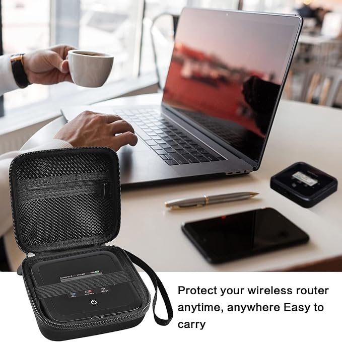 Travel Router Case Compatible with NETGEAR Nighthawk M7 Pro/ M6 M6 Pro MR6150 6500/ M5 5G MR5200 5100/ M1 M2 Mobile Hotspot. WiFi Router Storage Carrying Holder with Mesh Pocket (Box Only)