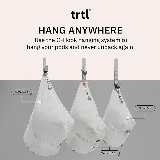 trtl Packing Pods, Coconut - Packing Cubes for Travel - Organizer Bags for Luggage to Maximize Space in Suitcase - Travel Packing Organizers - Includes Carry Strap - Comes with 3 Cube Sizes - 3 Pack