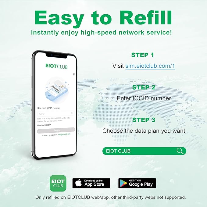 EIOTCLUB 4 Pack International Data SIM Card, Travel SIM Card for 200+ Countries, 1GB/30Day Prepaid Data SIM, 5G LTE Cellular for Phone Tablet Router WiFi Hotspots, No Roaming Charges