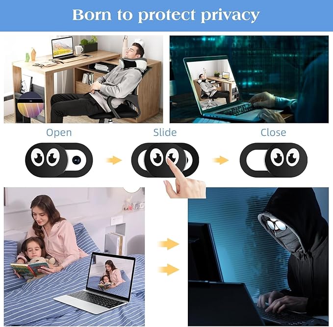 6PCS Laptop Camera Cover Slide Cute Panda Camera Cover for Laptops/Smartphone, Cute Panda Camera Cap for Spot Show, Ultra Thin Laptop Webcam Cover for Computer Protecting Your Visual Privacy