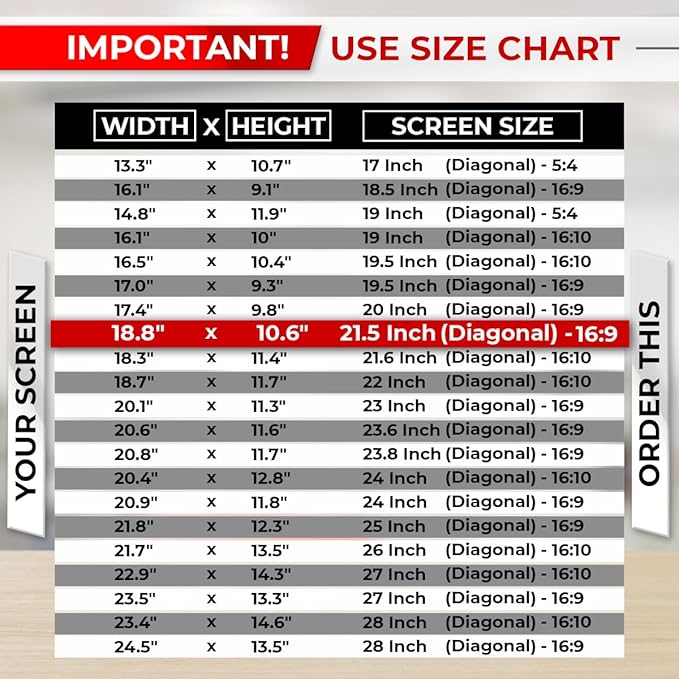 21.5 Inch 16:9 Computer Privacy Screen Filter for Monitor - Privacy Shield and Anti-Glare Protector