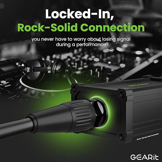 GEARit Shielded CAT6 Ethercon Cable (20 Feet) Professional Audio & Lighting RJ45 EtherCON-Compatible Cable for Studio, Stage, Concerts - 20ft Black