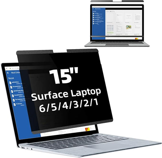 Mamol Magnetic Privacy Screen for 15 inch Surface Laptop 6/5/4/3/2/1, Removable Anti Spy Glare Blue Light Filter, Microsoft Surface Laptop Privacy Screen Protector 15 in