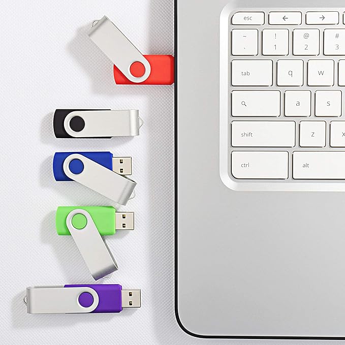 KOOTION 5 Pack 32GB Flash Drive USB 2.0 Thumb Drive Backup Memory Swivel Stick USB Drive (5 Mixed Color, 32G)