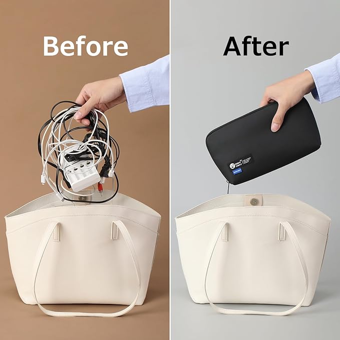 RIGHT AWAY Electronic Organizer,Waterproof Travel Accessories Storage, Tech Pouch for Cord, Power bank, Airpods, Daily Items