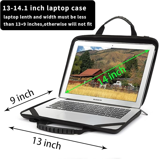 BUG 13-14 Inch Laptop Case Hard Shell, Protective Laptop Carrying Case with Stand for Heat Dissipation
