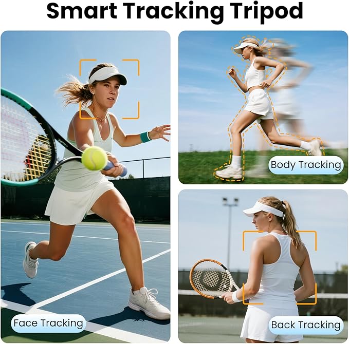 Auto Face Tracking Selfie Stick Tripod for iPhone with Light - 360 Rotation That Follows Your Movement -160cm Phone Camera Tripod Stand with Remote for Vlogging, Live Streaming, Video Recording