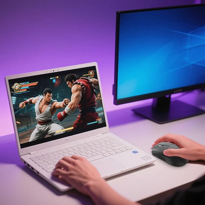 XuanGui Wireless Gaming Mouse,2.4G/BT/USB-C Wired,5-Level DPI 4000 Max,50g Lightweight,1000Hz Polling Rate,Macro Program,Side Buttons,44-Hour Battery Life,For Laptop/PC/Computer/Mac/Tablet (Black-1)