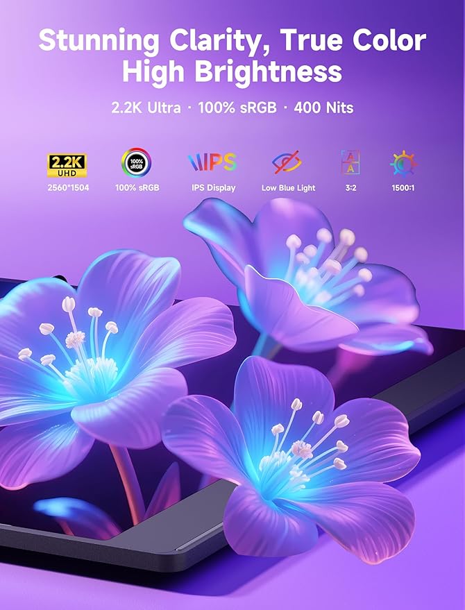 JSAUX FlipGo Pro 13.5" Dual Portable Monitors, 2.2K Triple Laptop Screen Extender, Portable IPS Dual-Screen Monitor for Laptop[for Windows/Linux/macOS] One Cable to Dual/Magnetic Design/DisplayLink