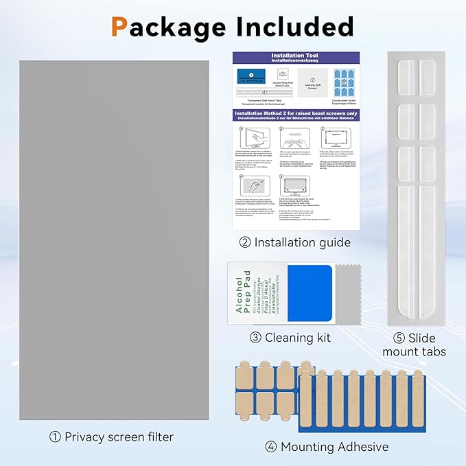 23.8 Inch Computer Privacy Screen Filter for 16:9 Aspect Ratio Widescreen Monitor - Anti Glare Blue Light Filter, Removable Computer Monitor Privacy Shield, Anti-Scratch Screen Protector Film 23.8 in