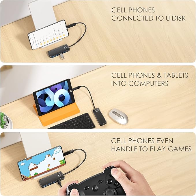 iDsonix USB 3.0 Hub 4-Port USB Splitter Ultra-Slim Multiport Extender for Desktop, Laptop, Xbox, Flash Drive, HDD, Console, Printer, PC, Keyboards, Mouse[Charging Not Supported](6ft Cable)