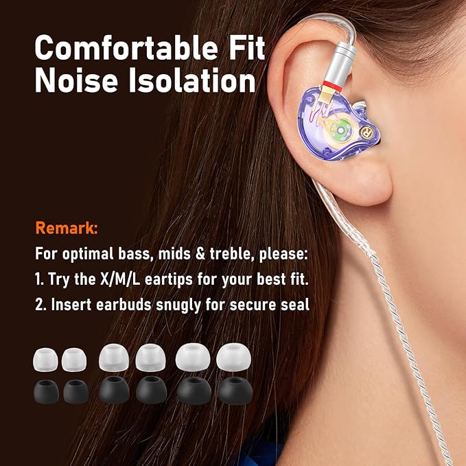 Vibes 202ML Wired Earbuds - HiFi in Ear Headphones - Noise-Isolating Ear Buds w/ Mic - Clear Sound, Deep Bass, Comfort-Fit Earphones - MMCX–Lightning for iPhone 5–14, Silver Plated Cord, Carrying Case