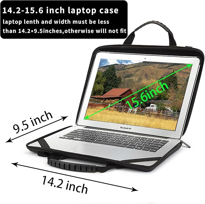 BUG 14.2-15.6 Inch Laptop Case Hard Shell, Protective Laptop Carrying Case with Stand for Heat Dissipation