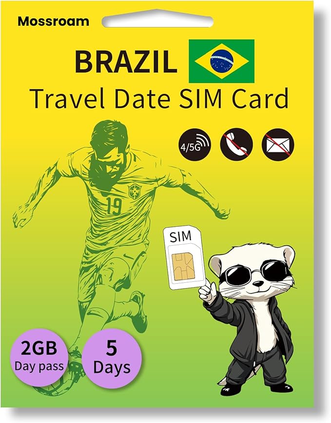 Brazil 3 in1 Physical SIM - Prepaid 4G/5G LTE Data for Tourists - No Contracts, No Roaming - Easy Setup for Unlocked Devices