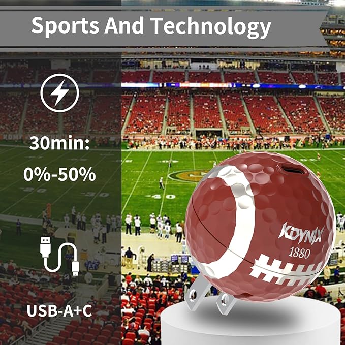 USB C Charger Block 20W，Creative Golf Ball Type C Wall Charger，GaN III Power Adapter with UL Certified，Fast Charging for iPhone 16/15 Series, Galaxy, Google Pixel,iPad,AirPods