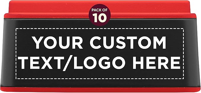DISCOUNT PROMOS Custom Light Up Logo Phone Stands Set of 10, Personalized Bulk Pack - Essential Smartphone Accessory, Perfect for Office and Home - Red