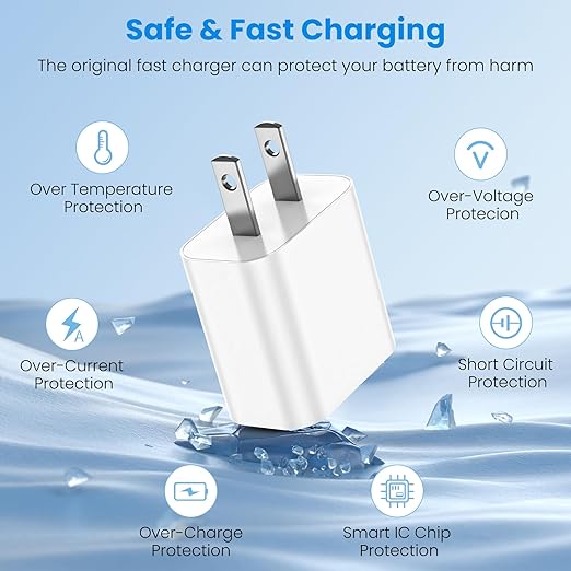 iPhone 17 16 15 Charger Fast Charging,3-Pack 20W USB C Charger Block with 60W Type C to USB C Cable Cord 6FT,Compatible with iPhone 17/17 Pro/17 Pro Max/17 Air/16/16 Pro Max/16 Pro/16 Plus/15/15 Pro