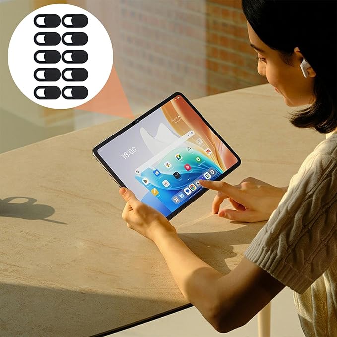 10Pcs Laptop Camera Cover Slide, Ultra-Thin Laptop Webcam Cover Slide, Computer Camera Cover, Camera Blocker For Laptops, Fits Most Laptops/PC/Tablet/Smartphone to Protect Privacy and Security
