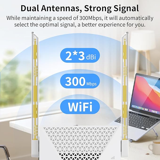 2025 Fastest WiFi Extender Signal Booster - Coverage Up to 9999 sq. ft, Easy Setup, Long Range WiFi Extender, Ethernet Port & Access Point, and Stable Internet Performance with 60+ Devices