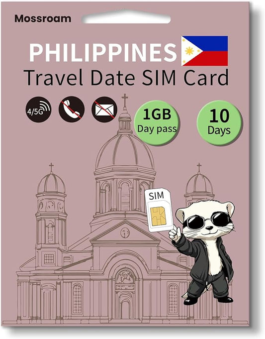 3-in-1 SIM Card for The Philippines– Prepaid Data Plans | 1GB Daily Data,10 Days | Unlimited 4/5G Speed Internet