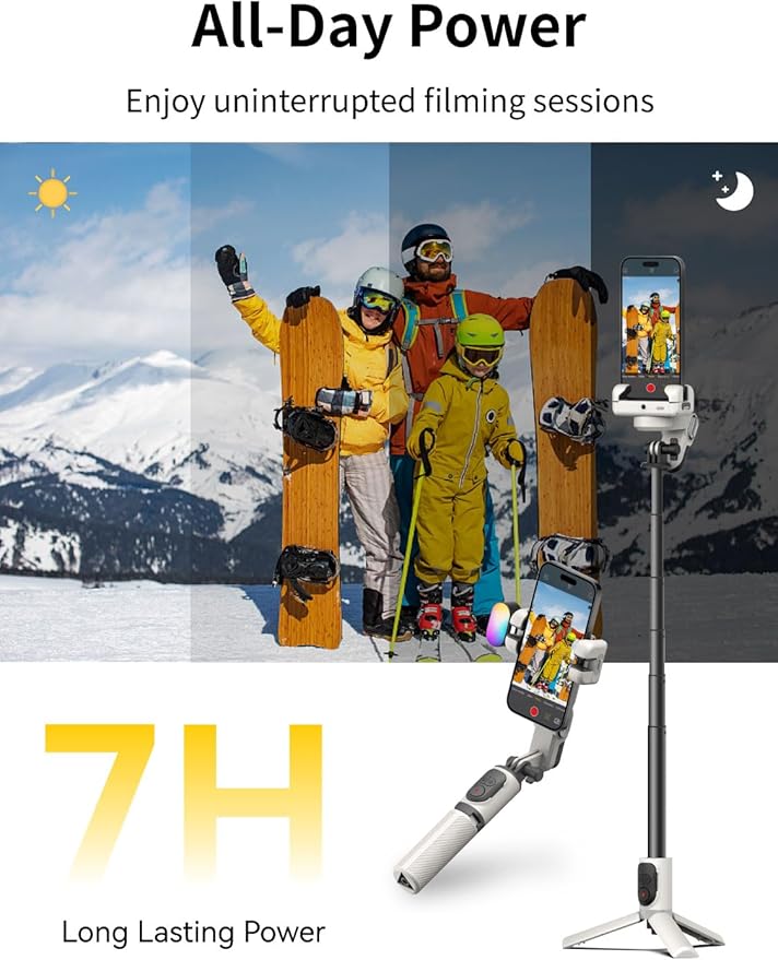 Gimbal Stabilizer for iPhone, Sefie Stick Tripod with Auto Face Tracking for TIK Tok YouTube Video Recording, 4 in 1 Gimbal Stabilizer with 360° Rotation for iPhone/Andriod -M1 Pro White