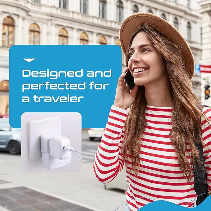 Ceptics Complete European Travel Adapter Set - 2 In 1 Usa to Europe, Germany, England, Spain, Italy, Iceland, France, (Type G, E/F, Type C) - 3 Pack, Safe Grounded Perfect for Cell Phones, Laptops