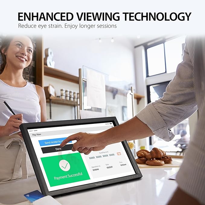 ViewSonic TD2423D 24 Inch 1080p 10-Point Multi IR Touch Screen Monitor with Eye Care HDMI, VGA, USB Hub and DisplayPort
