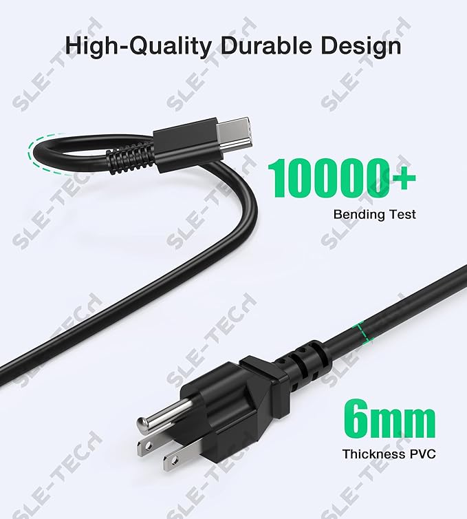 SLE-TECH Universal Chromebook Charger USB C 65W Compatible with Hp Chroembook Lenovo Thinkpad/Yoga Dell Chromebook 3100 Asus,Samsung,Acer,Google Series Type C Power Cord