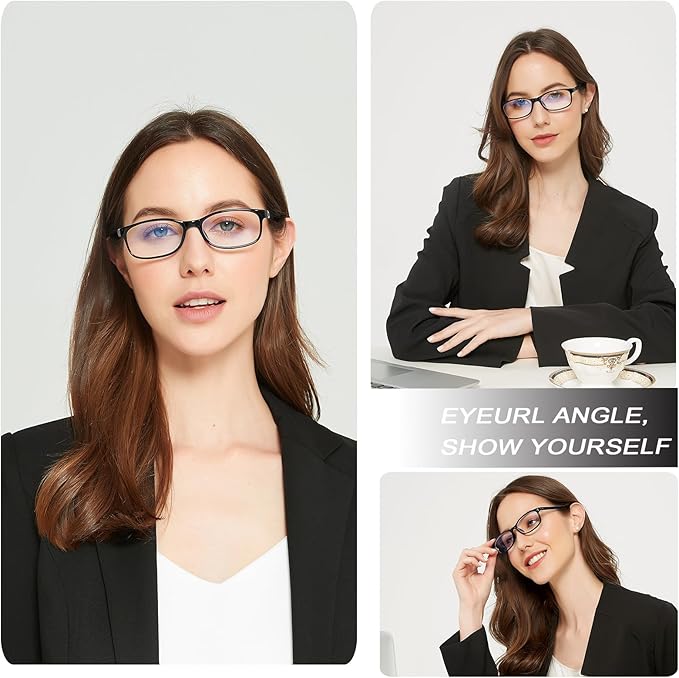 EYEURL Reading Glasses Womens Blue Light Blocking - 2 Pack Lightweight Computer Readers +1.0 Glare Blocking Ladies Eyeglass