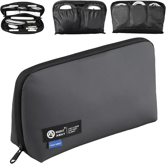 RIGHT AWAY Electronic Organizer,Waterproof Travel Accessories Storage, Tech Pouch for Cord, Power bank, Airpods, Daily Items