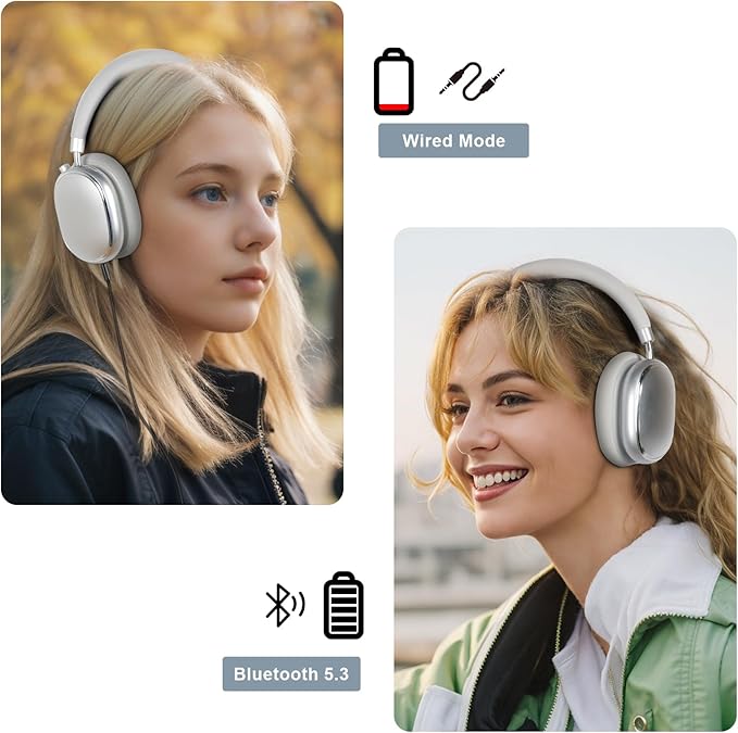T-fun NC95 Hybrid Active Noise Cancelling Headphones with Knob Control, 65H Playtime Over Ear Headphones Wireless Bluetooth 5.3, App Control, Hi-Res Audio, Comfort Fit, Clear Calls for Travel/Workout