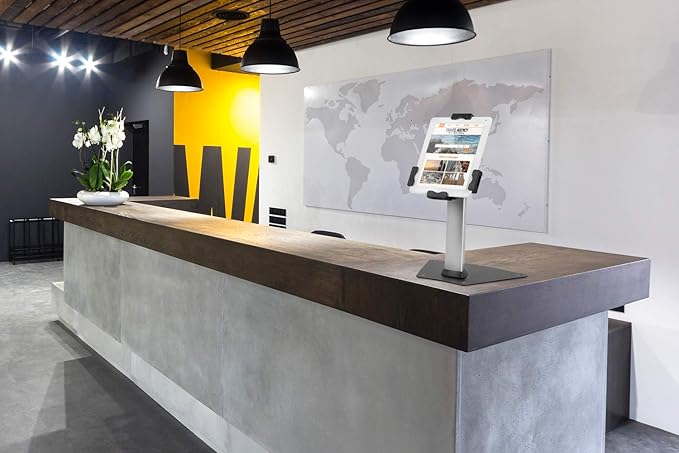 Mount-It! iPad Stand, Secure Universal Tablet Kiosk POS Locking Tablet Countertop Stand for Desk, Fits iPad, Air, Samsung Galaxy Tab, Surface Go & 7.9"- 10.9" Tablets